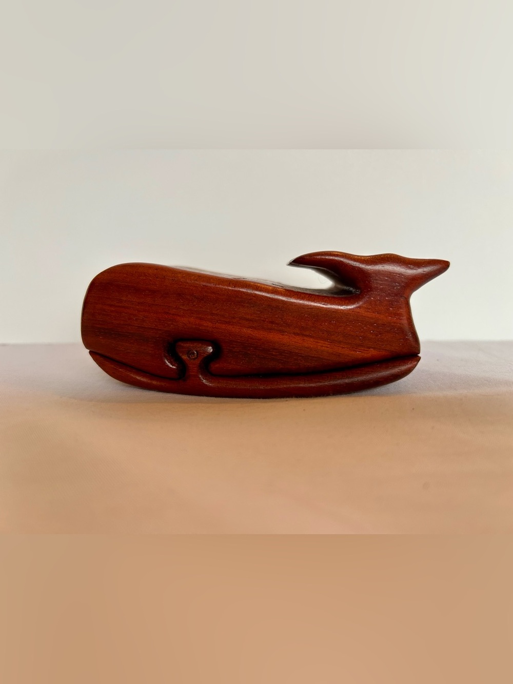 Vintage Wooden Decorative Tray in Rich Mahogany Brown